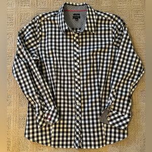 Gorgeous Talbots black and white check blouse.